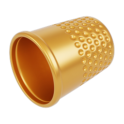 Golden Thimble 3D Icon for Sewing & Crafts