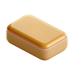 Golden Tin Box 3D Icon - Premium Amber Container