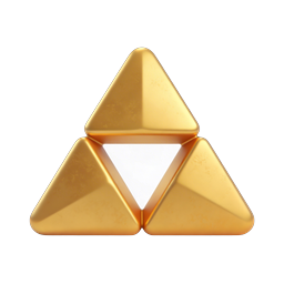 Golden Triangle Premium Icon - Luxury 3D Symbol Design