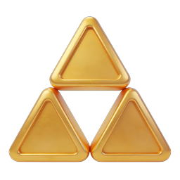 Goldenes Triforce-Icon - Symbol der drei Dreiecke der Macht