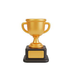 Golden Trophy Award Icon | 3D Victory Cup