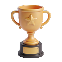 Golden Trophy Cup Award Icon with Star Design