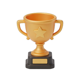 Golden Trophy Cup Award Icon - Champion Winner Symbol