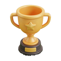 Golden Trophy Cup Icon - 3D Championship Award