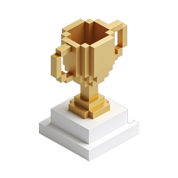 Golden Trophy Award Icon - Isometric 3D Vector