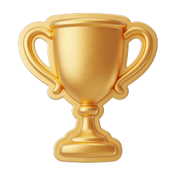 Golden Trophy Award Icon - Premium 3D Champion Cup
