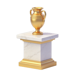 Golden Greek Amphora Urn on Marble Pedestal Icon