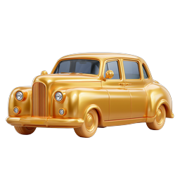 Golden Vintage Car Icon - Luxury Classic Auto