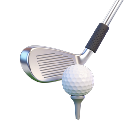 3D Golfschläger und Ball Icon - Realistisches Sportdesign