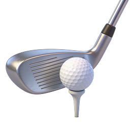 Golfschläger und Golfball Icon - Realistisches 3D-Sportdesign