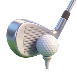 Realistic Golf Club and Ball Icon - Premium Sports Graphic