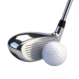Premium Chrome Golf Club and Ball Icon | Sports Collection