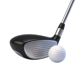 Golf Driver Schläger mit Ball Icon - Premium Sportausrüstung