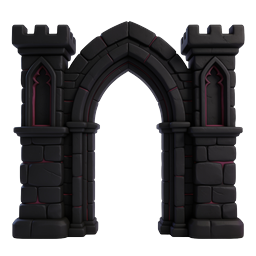 Icona 3D Cancello Castello Gotico - Ingresso Dark Fantasy