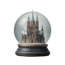 Icône boule à neige cathédrale gothique d'hiver