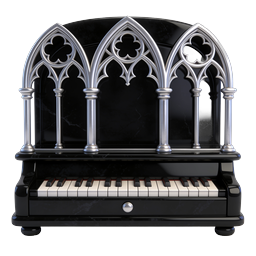 Gothic Piano Icon - Ornate Cathedral Style Design