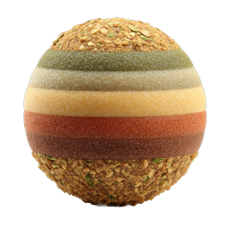 Gourmet Layered Dessert Sphere Icon - 3D Realistic