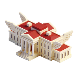 Elegant Winged Building Icon for Heritage and Culture