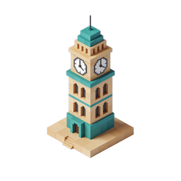 Stylized Clock Tower Icon for Unique Projects