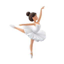 优雅芭蕾舞女图标 - 3D舞蹈插画