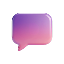 Gradient Chat Bubble Icon | Purple Pink 3D Message