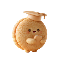 Cute Graduate Cookie Character 3D Icon | Education Mascot
