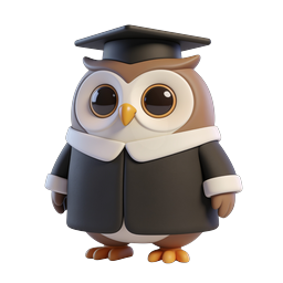 Graduate Owl Character - 3D Academic Mascot Icon