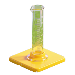 Ícone 3D Proveta Equipamento de Laboratório