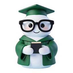 Graduation Character Education Icon - 3D Student Mascot