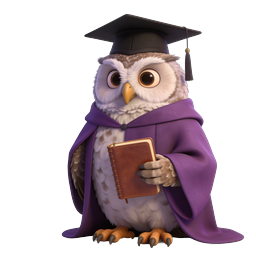 Graduation Owl Scholar Icon | 3D Academic Character