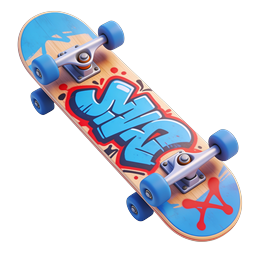 Graffiti-Skateboard-Icon - Urban Street Art 3D-Design