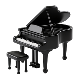 Grand Piano Icon - 3D Realistic Musical Instrument