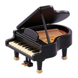3D Grand Piano Icon - Elegant Music Instrument