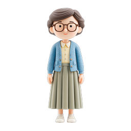 Icona personaggio nonna 3D amichevole - Avatar donna anziana