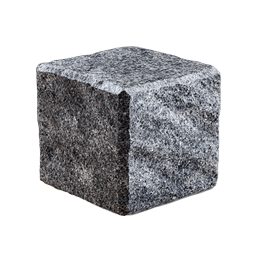 Realistic Granite Stone Cube Icon - Natural Building Material