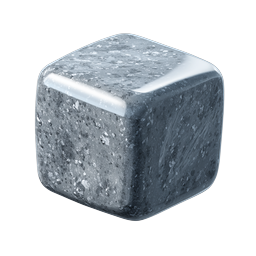 Granite Stone Cube 3D Realistic Icon