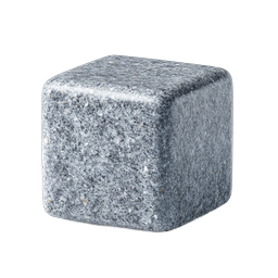 Granite Cube Stone 3D Icon - Realistic Building Material