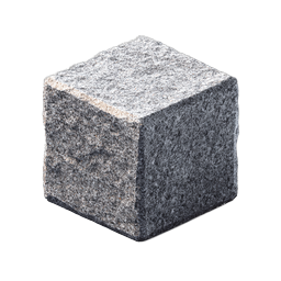 Realistic Granite Cube 3D Render Icon - Stone Block Illustration
