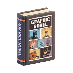 Graphic Novel Book 3D Icon - Superhero Comic Book Illustration