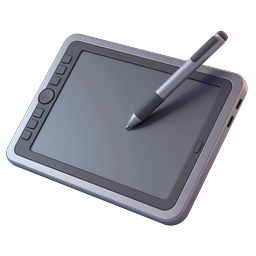 Digital Graphics Tablet With Stylus Pen 3D Icon