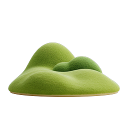 Icono de montículo de hierba verde 3D | Elemento de paisaje natural