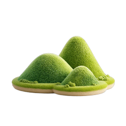 Grass-Covered Hills 3D Nature Icon for Design