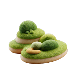 Grass-Covered Sandals Nature Icon | Eco-Friendly 3D Design
