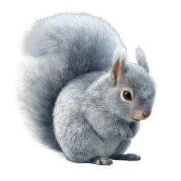 Realistic Gray Squirrel Icon - Detailed Wildlife Illustration