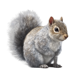 Realistic Gray Squirrel Icon - Detailed Wildlife Illustration