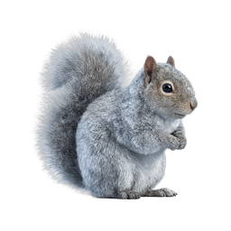 Realistic Gray Squirrel Icon - Detailed Wildlife Illustration