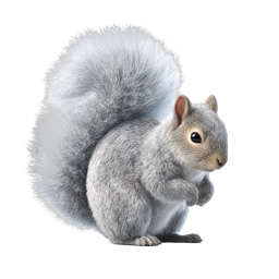 Realistic Gray Squirrel Icon - Detailed Wildlife Animal