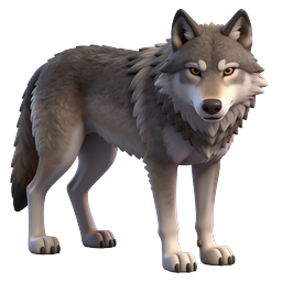 Stylized Gray Wolf Icon for Nature Themes