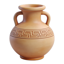 Greek Clay Amphora Vase Icon - Realistic 3D Pottery