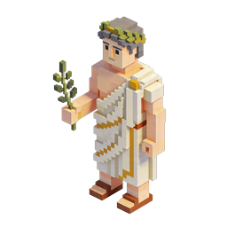 Greek God Voxel Statue Icon - 3D Mythological Character